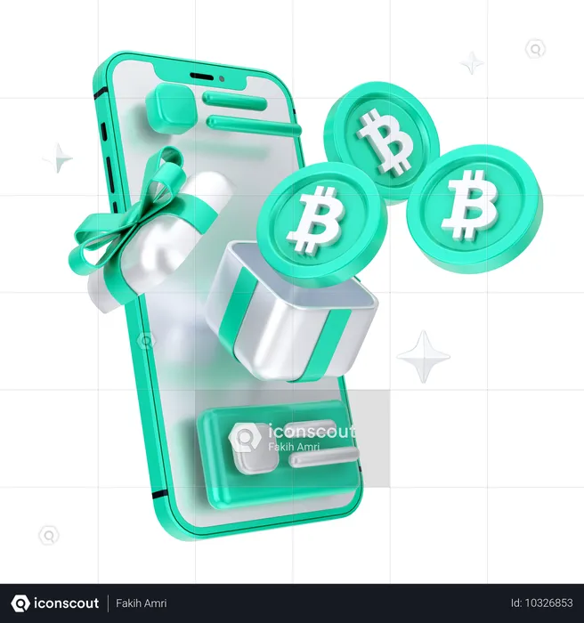 Online Bitcoin Box  3D Icon