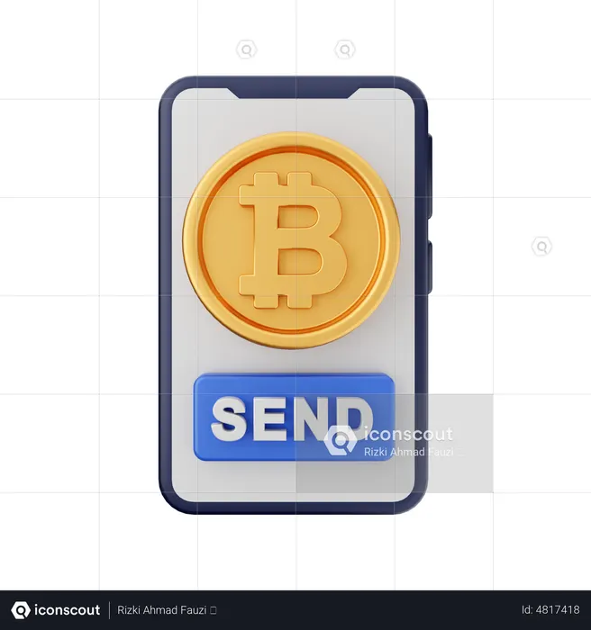 Online Bitcoin Sending  3D Icon
