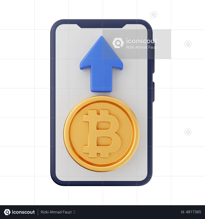 Online Bitcoin Transfer  3D Icon