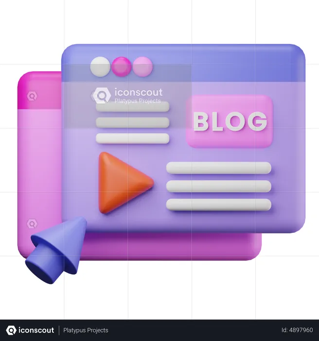 Online Blog  3D Icon