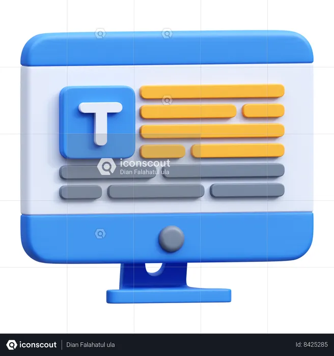 Online Blogging  3D Icon