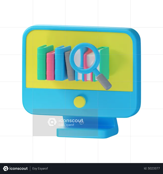 Online Book Library  3D Icon