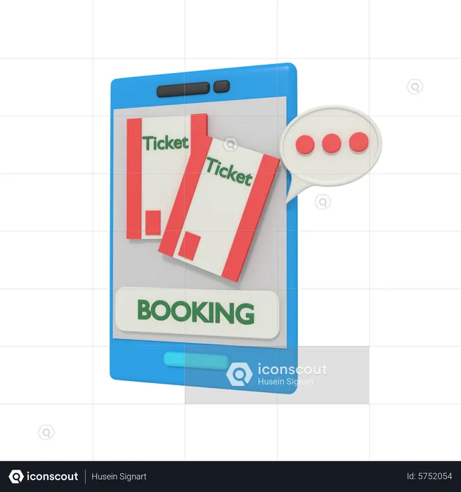 Online Book Tickets  3D Icon