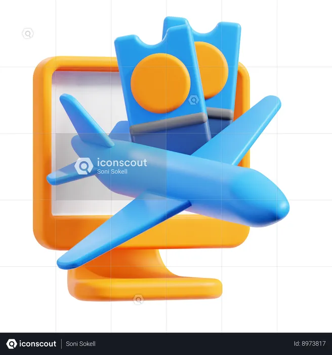 Online Booking  3D Icon