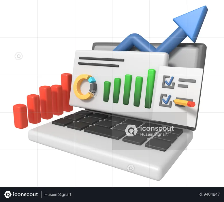 Online business analytics  3D Icon