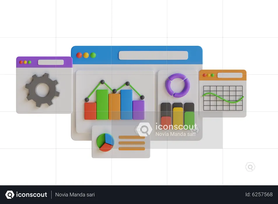 Online Business Analytics  3D Illustration