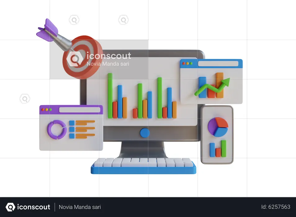 Online Business Growth  3D Illustration