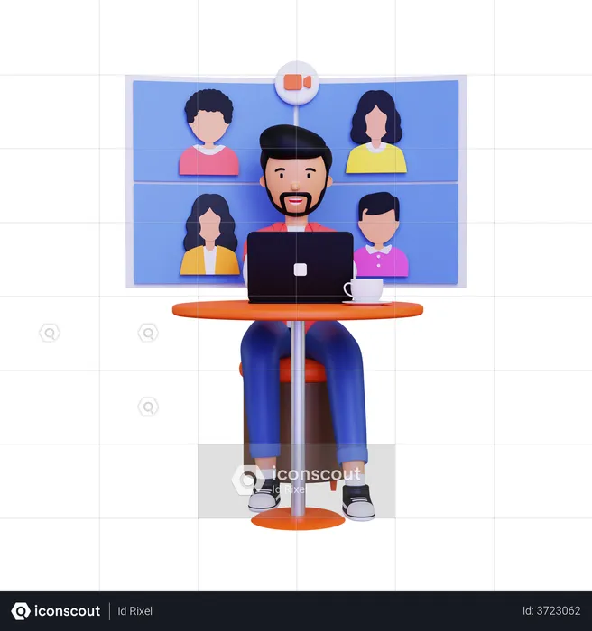 Online Business Meeting  3D Illustration