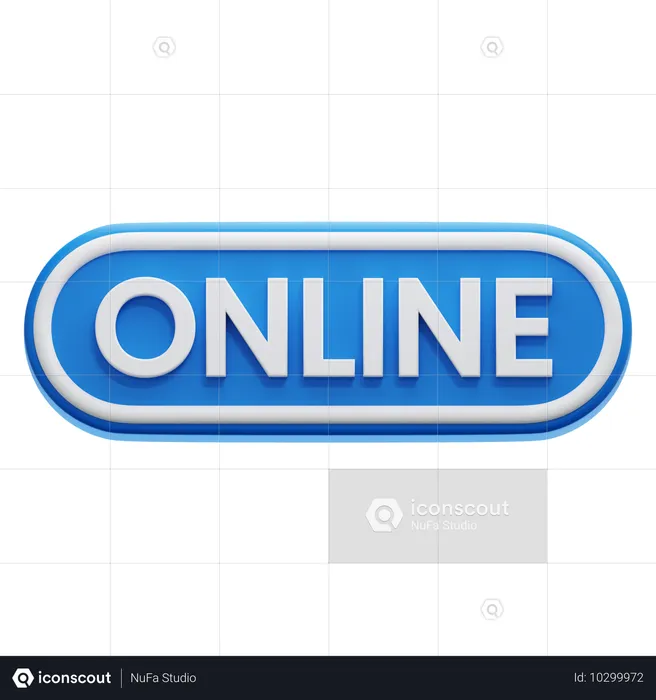 Online Button  3D Icon