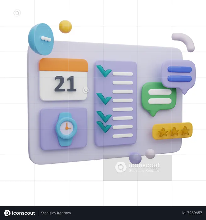 Online Calendar Homepage  3D Illustration