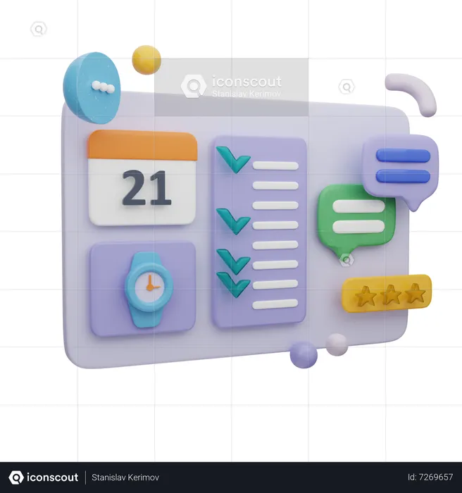 Online Calendar Homepage  3D Illustration