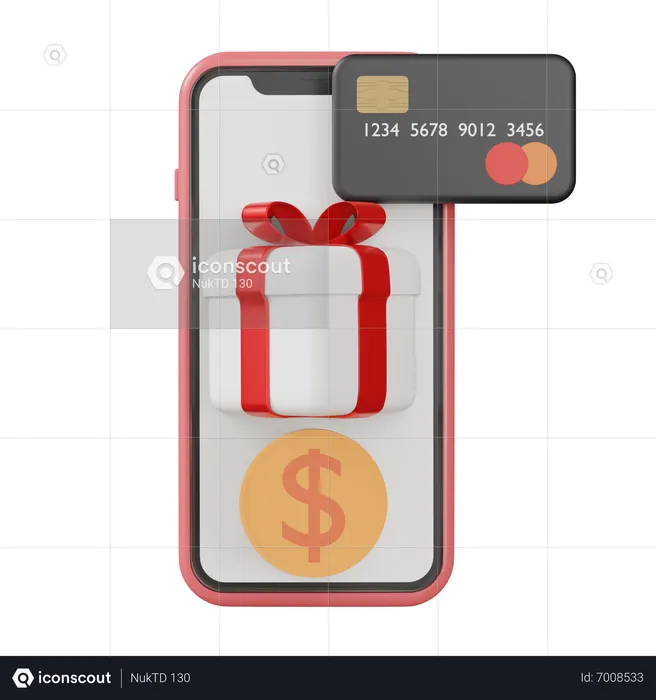 Online Card Payment  3D Icon