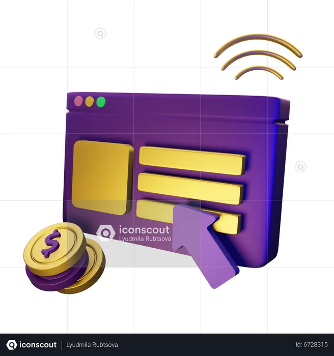 Online Card Payment  3D Icon