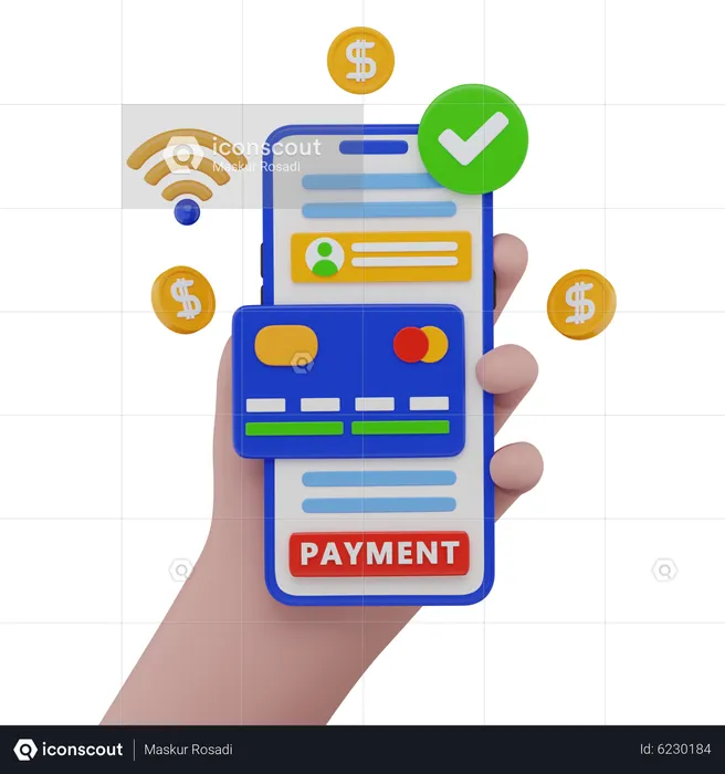 Online Card Payment  3D Illustration