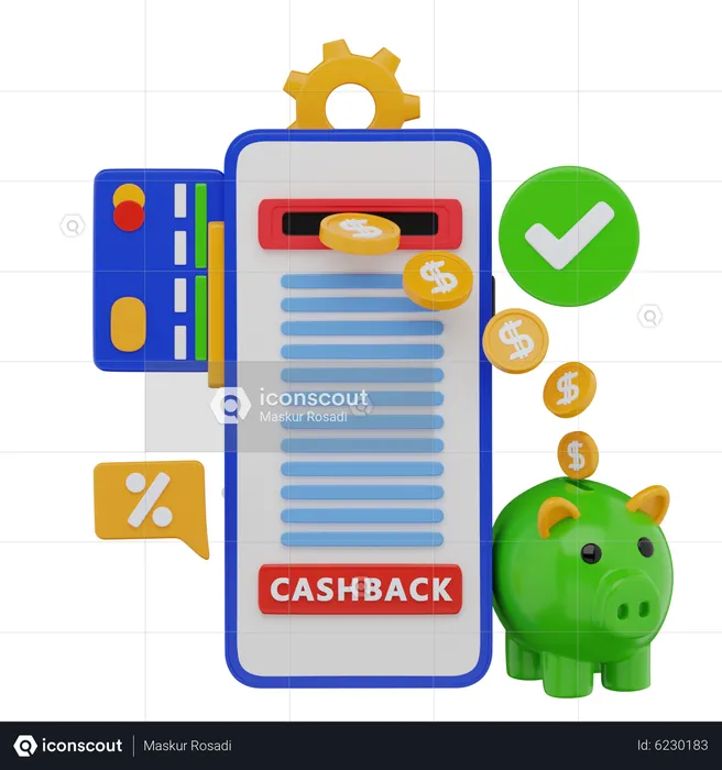 Online Cashback  3D Illustration