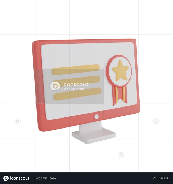 Online Certificate  3D Illustration