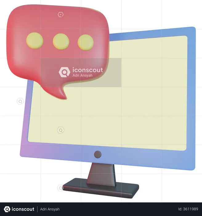 Online Chatting  3D Illustration