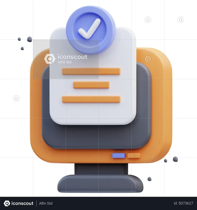 Online Check File  3D Icon