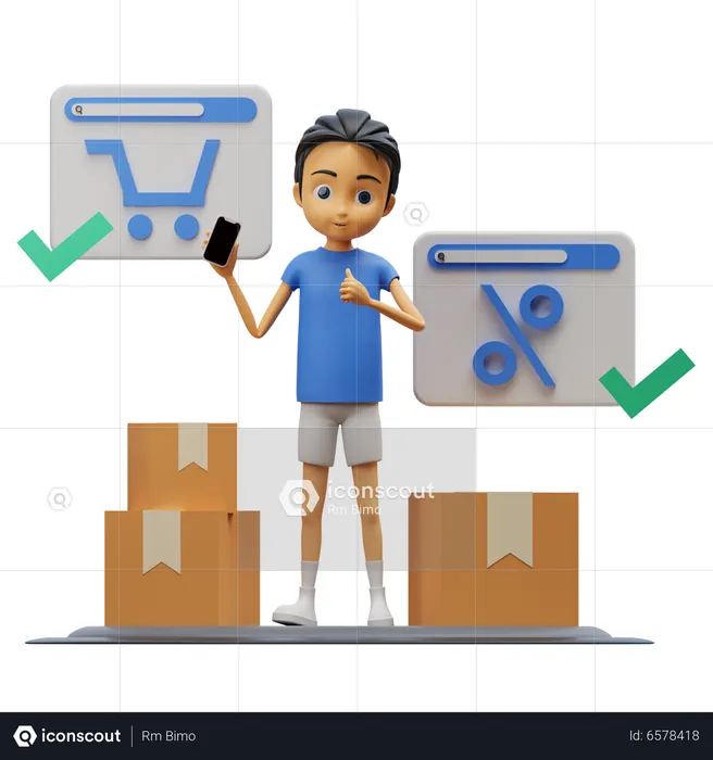 Online Checkout  3D Icon