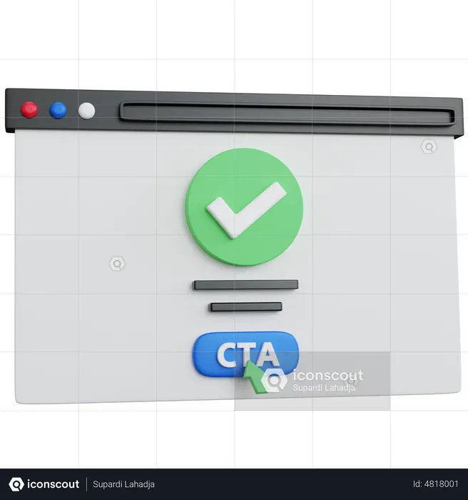 Online Click On Cta  3D Icon