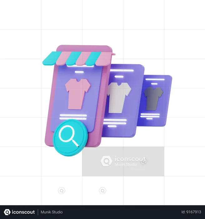 Online Cloth Shopping  3D Icon