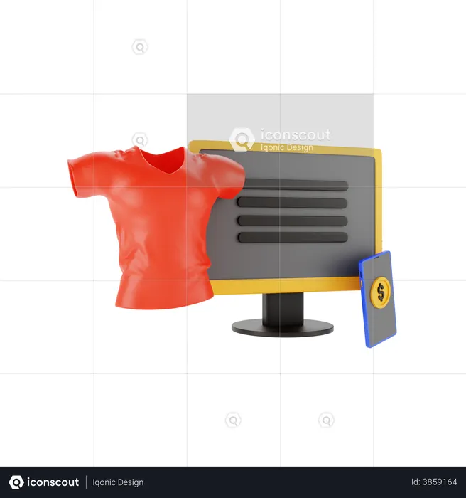 Online Clothe Shopping  3D Illustration