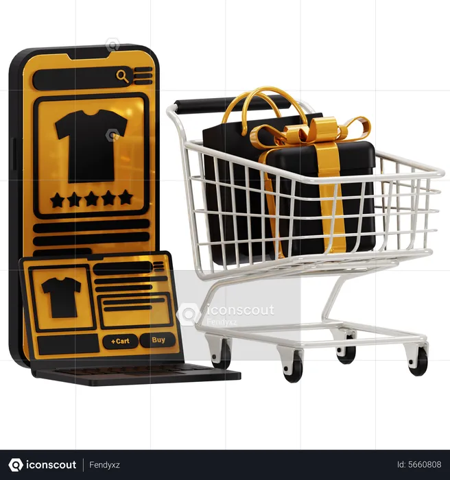 Online Clothe Shopping  3D Icon