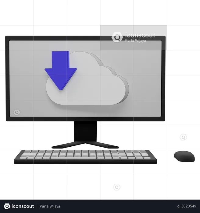 Online Cloud Download  3D Icon