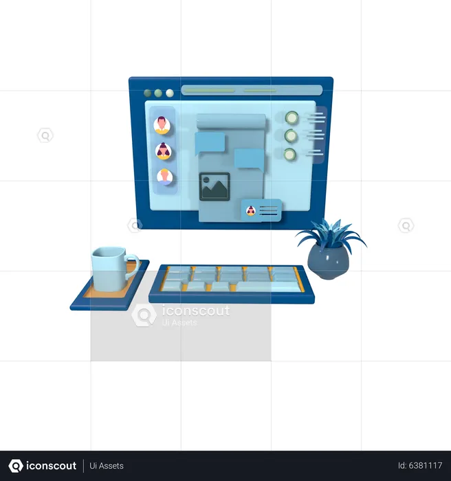 Online Communication  3D Icon