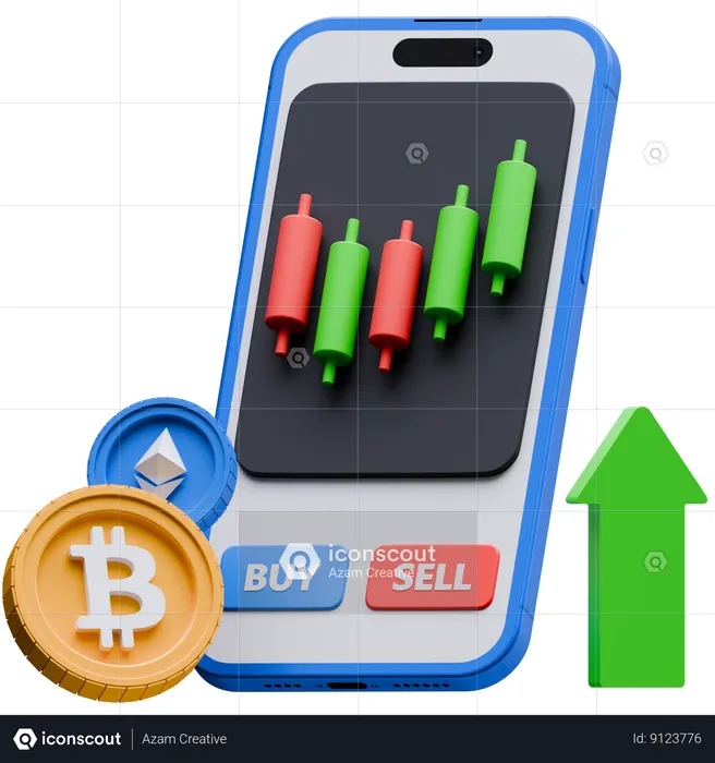 Online Crypto Trading  3D Icon