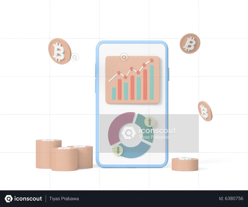 Online Crypto Trading  3D Icon