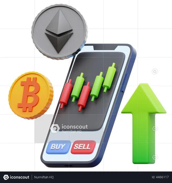 Online Crypto Trading  3D Icon