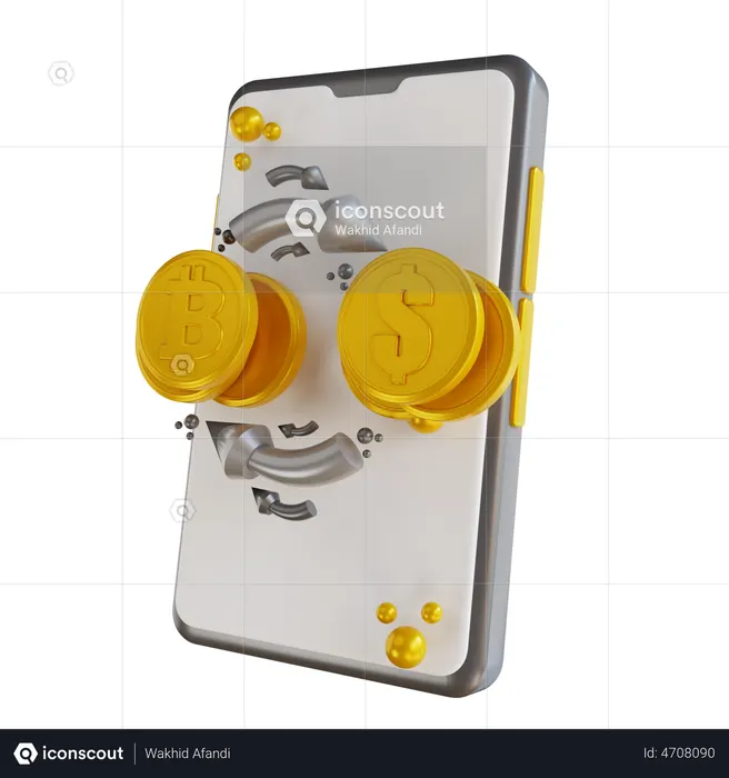 Online Currency Exchange  3D Icon