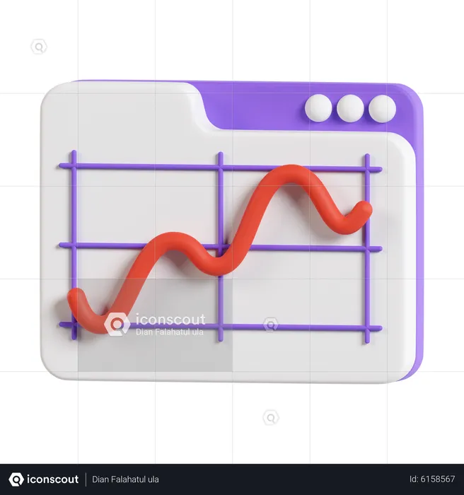 Online Curve Chart  3D Icon