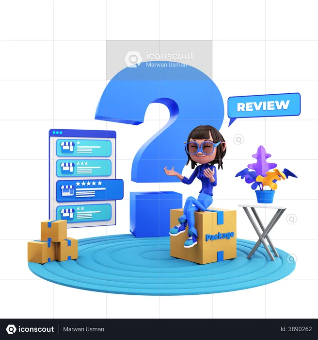 Online Customer review  3D Illustration