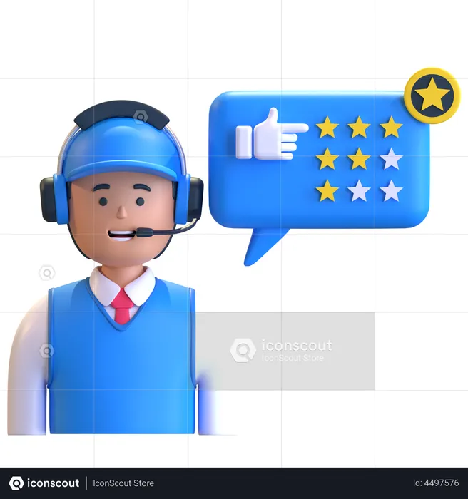 Online Customer Review 3D Illustration