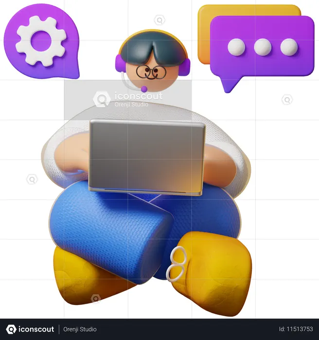 Online Customer Support  3D Icon
