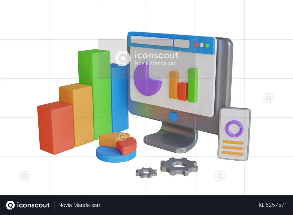 Online Data Analysis  3D Illustration