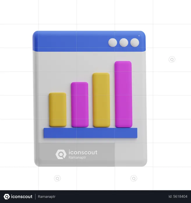 Online Data Chart  3D Icon