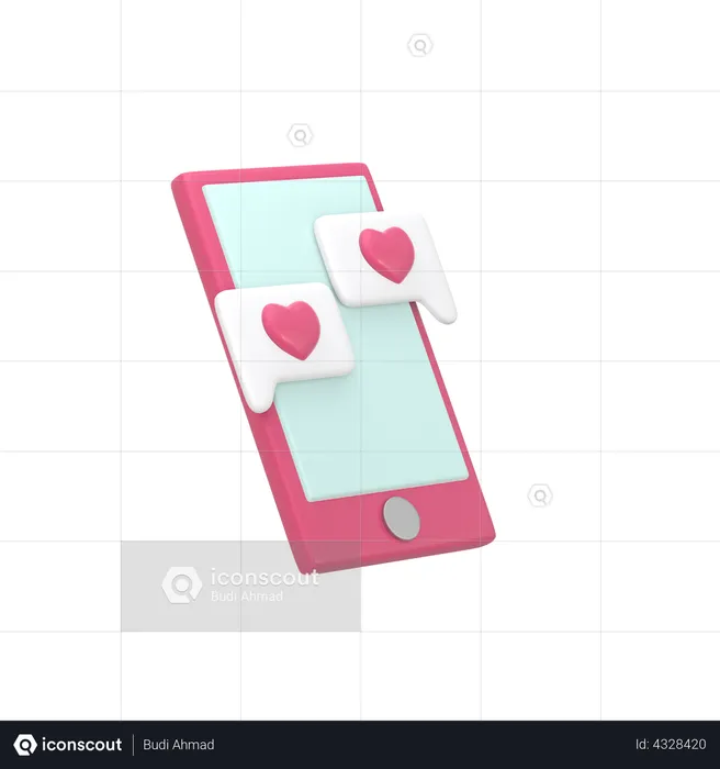 Online Dating app  3D Illustration
