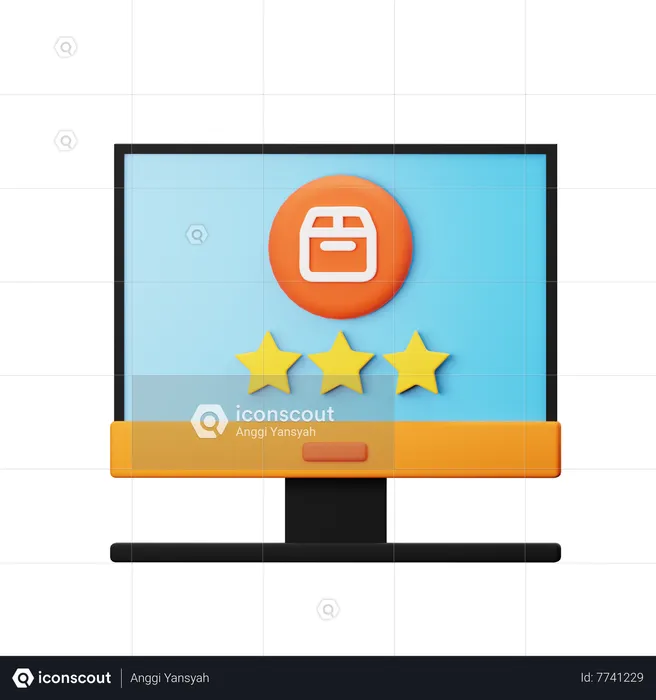 Online Delivery Rating  3D Icon