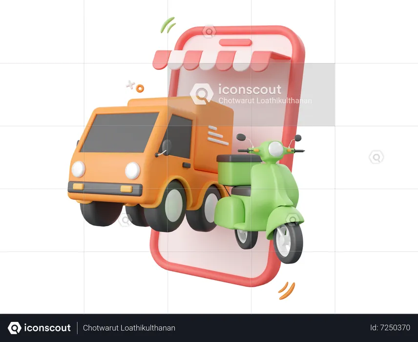 Online Delivery Service  3D Icon