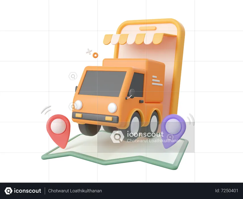 Online Delivery Service  3D Icon