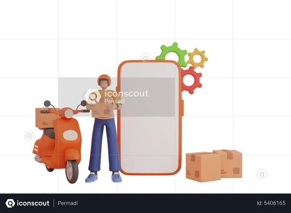 Online delivery service  3D Illustration