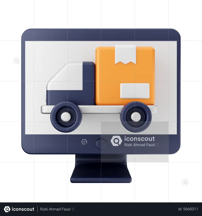 Online Delivery Tracking  3D Icon