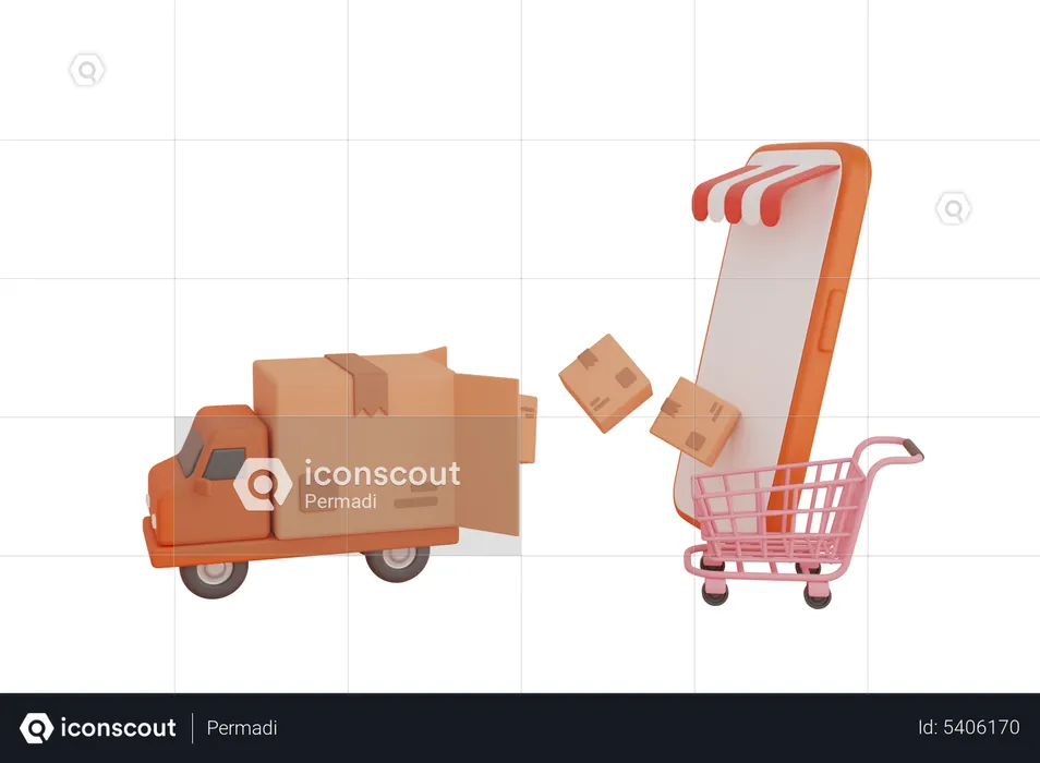 Online Delivery Tracking  3D Illustration