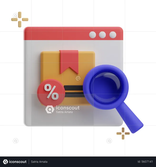 Online Discount Search  3D Icon