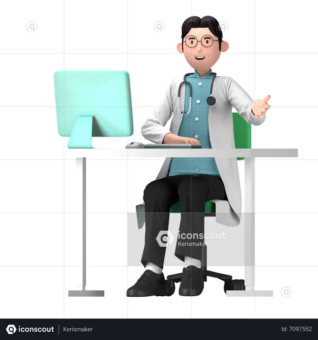 Online Doctor Consulting  3D Icon