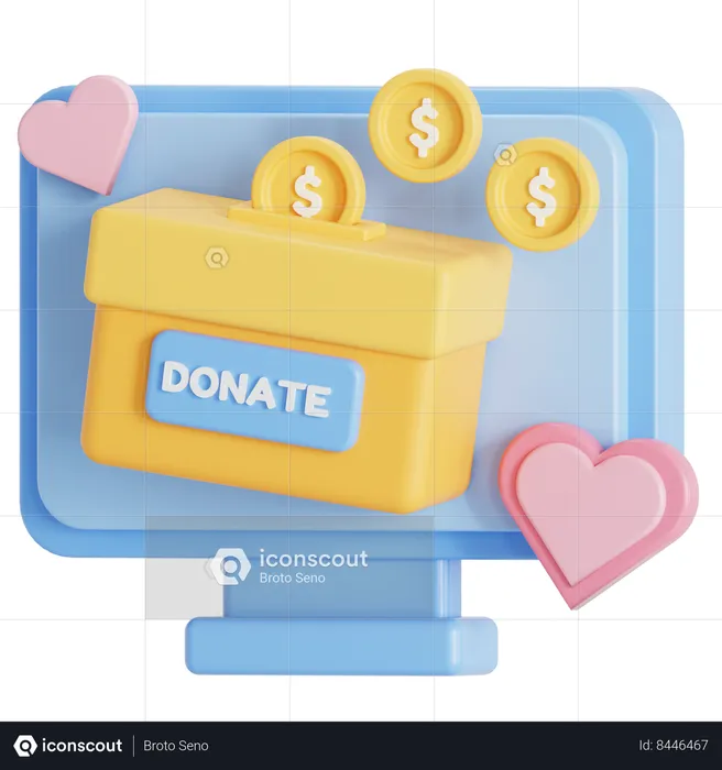 Online donation  3D Icon