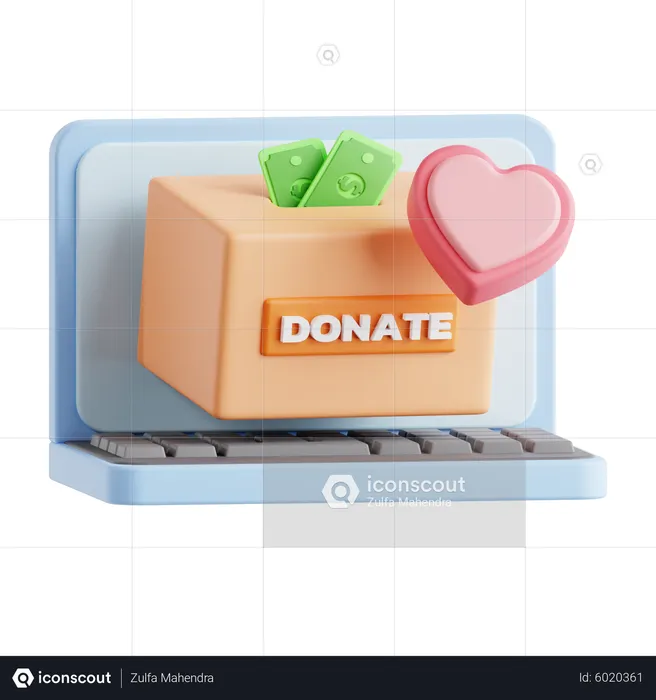 Online Donation  3D Icon